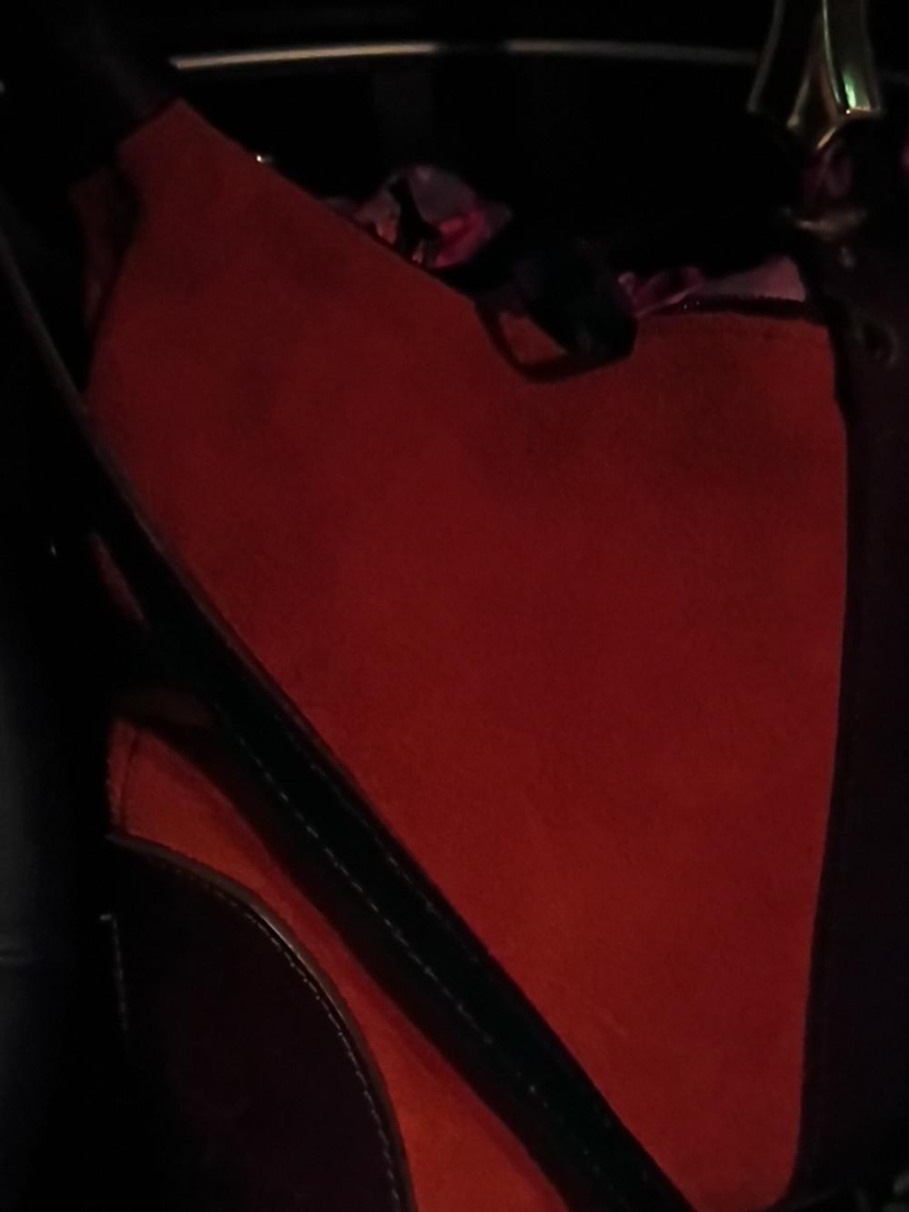 Women's Red Suede Tote Bag - Elegant Everyday Carry